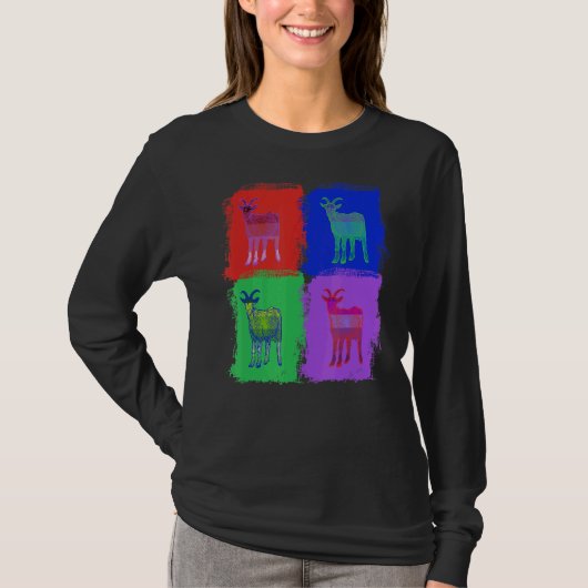 T-shirt chèvre de chèvre Pop art (Devant)