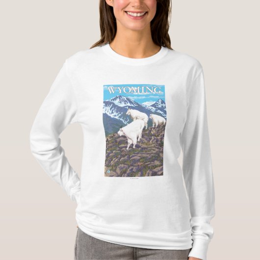 T-shirt Chèvre de montagne blanche FamilyWyoming (Devant)