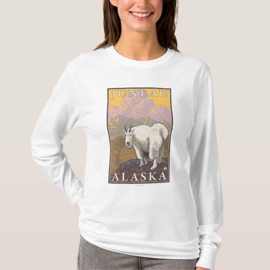 T-shirt Chèvre de montagne - Juneau, Alaska (Devant)