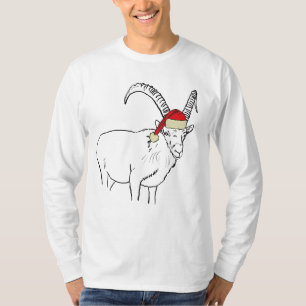 T-shirt Chèvre de Noël Drôle Festif Père Noël Animal Humou