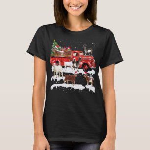 T-shirt Chèvre équitation Camion rouge Joyeux fermier de N
