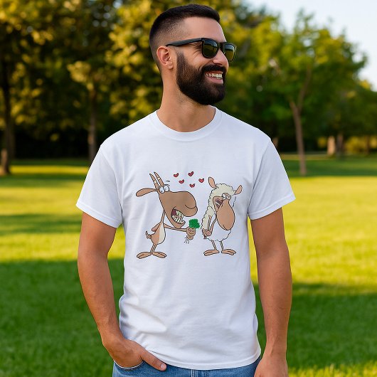 T-shirt Chèvre Et Mouton En Amour