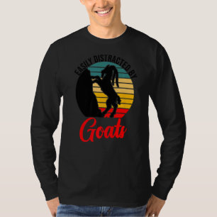 T-shirt Chèvre Facilement Distrait Par Les Chèvres Rétro V