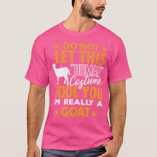 T-shirt Chèvre Halloween Humain Je Suis Vraiment Une Chèvr