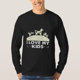 T-shirt Chèvre J'Aime Mes Enfants Chèvre Animal