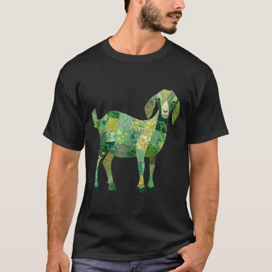 T-shirt Chèvre laitière nubienne patchwork (Devant)