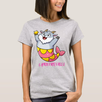 T-shirt Chèvre Mermaid Capricorne Mignonne Personnage du Z