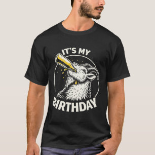 T-shirt Chèvre qui écluse de la bière C'est mon anniversai