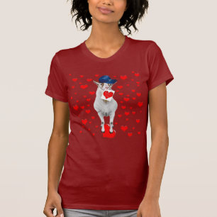 T-shirt Chèvre Saint-Valentin Coeurs