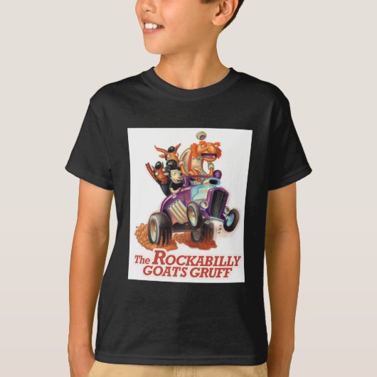 T-shirt Chèvres de rockabilly bourrues - hot rod Troll (Devant)