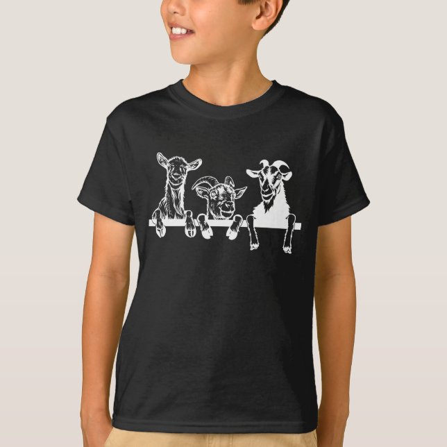 T-shirt Chèvres pendantes Filles Femmes Amusante Chèvre (Devant)