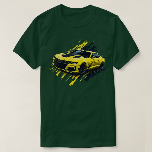 T-shirt Chevrolet Camaro de cinquième génération jaune (Design devant)