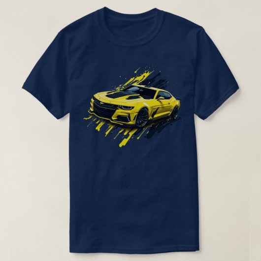 T-shirt Chevrolet Camaro de cinquième génération jaune (Design devant)