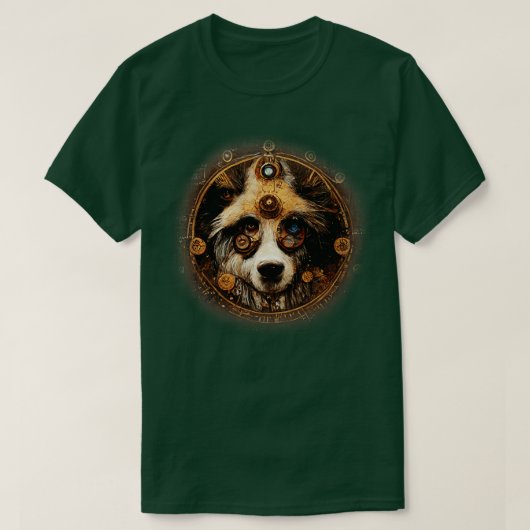 T-shirt Chevron australien Surreal Steampunk Oeuvre Chien  (Design devant)