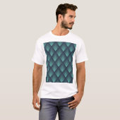 T-shirt Chevron Op-Art bleu néon. (Devant entier)