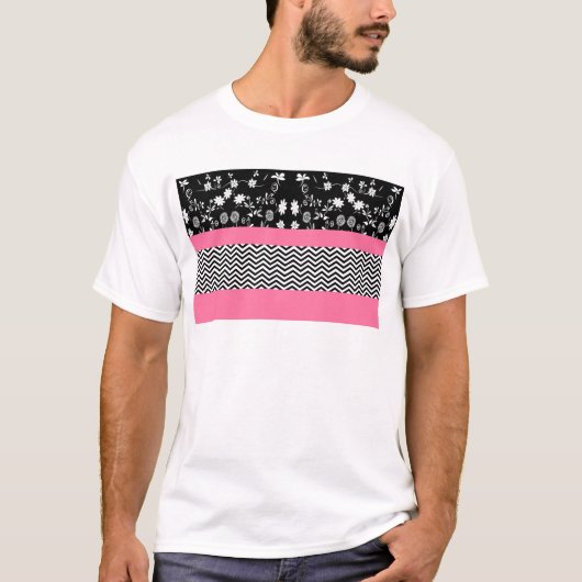 T-shirt chevron rose (Devant)