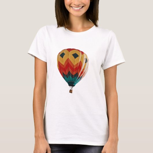 T-shirt "Chevron Sky: Vibrant Hot Air Balloon in Flight