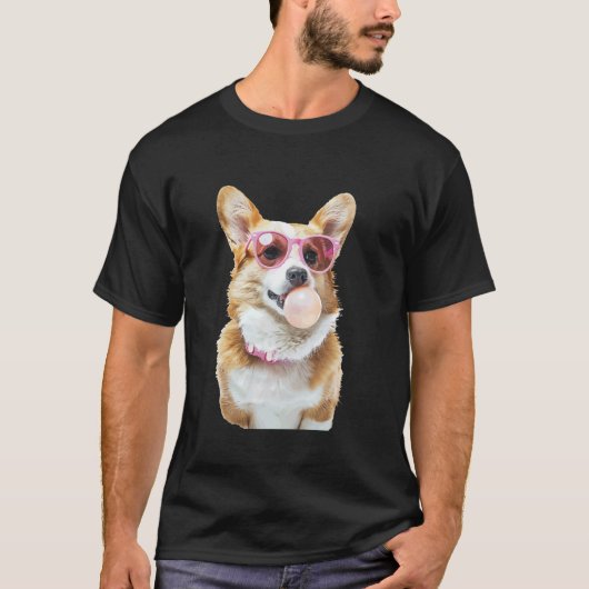 T-shirt Chewing-gum bubble Corgi (Devant)