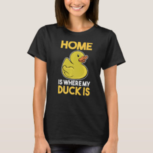 T-shirt Chez moi, mon canard est le canard en caoutchouc