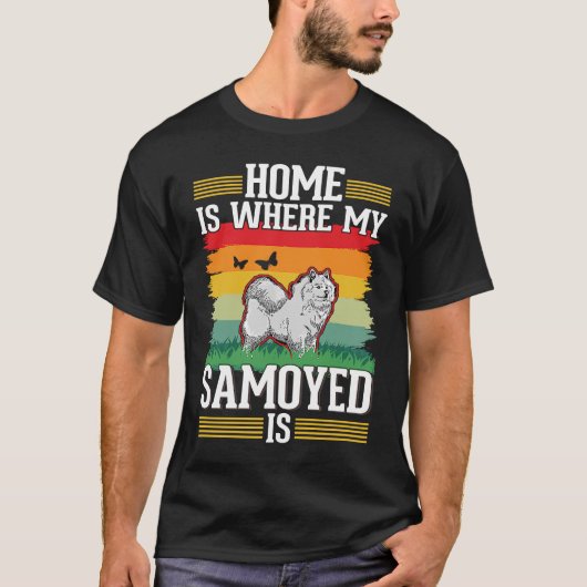 T-shirt Chez moi, mon Samoyed est Samoyed (Devant)