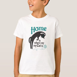 T-shirt Chez moi, où est mon chat