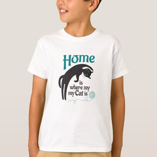 T-shirt Chez moi, où est mon chat (Devant)