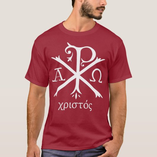 T-shirt Chi Rho Jésus Christ Monogramme ancien chrétien (Devant)