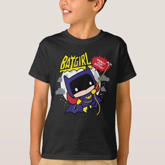 T-shirt Chibi Batgirl Prêt Pour L'Action (Devant)