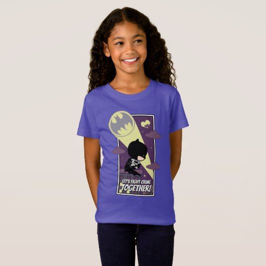 T-Shirt Chibi Batman - Combattons la criminalité ensemble (Devant entier)