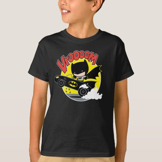 T-shirt Chibi Batman Dans Le Batmobile (Devant)