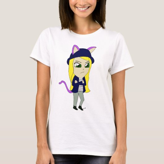 T-shirt chibi catgirl (Devant)