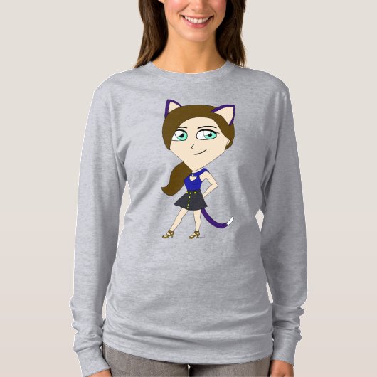 T-shirt chibi catgirl (Devant)