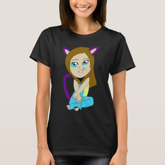 T-shirt chibi catgirl (Devant)