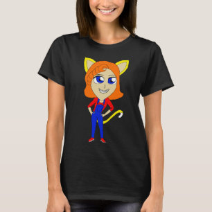 T-shirt chibi chatte fille  