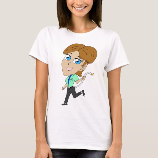 T-shirt chibi fille avec une queue (Devant)