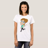T-shirt chibi fille avec une queue (Devant entier)