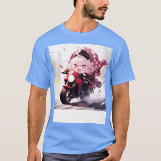 T-shirt Chibi fille moto