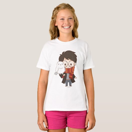 T-shirt Chibi HARRY POTTER™ & Hedwig (Devant entier)