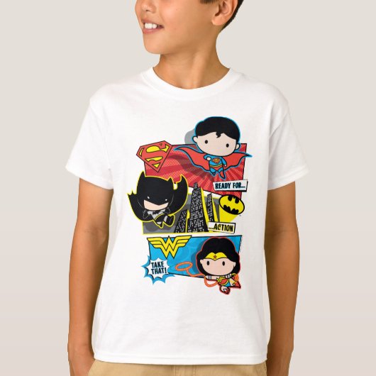 T-shirt Chibi Héros Prêts À L'Action ! (Devant)