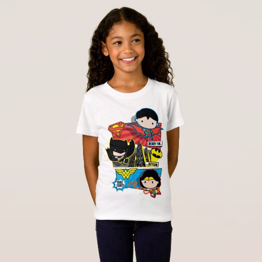 T-Shirt Chibi Héros Prêts À L'Action ! (Devant entier)