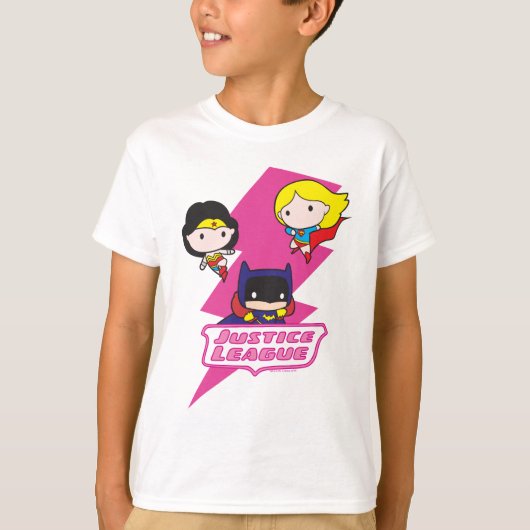 T-shirt Chibi Justice League Éclair rose (Devant)