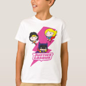 T-shirt Chibi Justice League Éclair rose (Devant)
