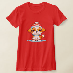 T-shirt Chibi Kawaii Caricature Chien Chien Chien Chien Ch