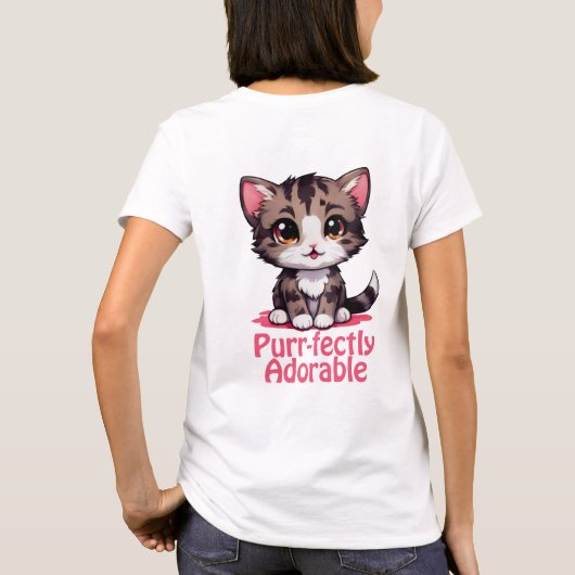 T-shirt Chibi Kawaii Kitten Purr parfaitement adorable en (Dos)