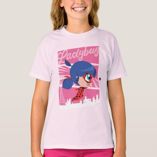 T-shirt Chibi Ladybug à Paris (Devant)
