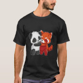 T-shirt Chibi Panda Bear Hugs Red Panda (Devant)