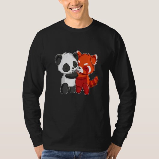 T-shirt Chibi Panda Enceintes Ours Rouge Panda Cute Enfant (Devant)