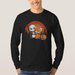 T-shirt Chibi Panda Ours Hugs Rouge Panda - Enfants