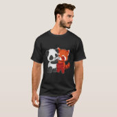 T-shirt Chibi Panda Ours Hugues Rouge Panda (Devant entier)