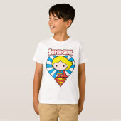 T-shirt Chibi Supergirl Starburst Coeur et logo (Devant entier)